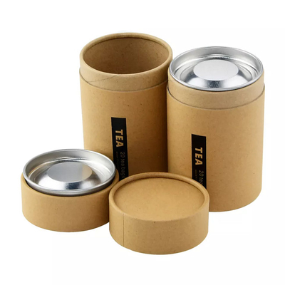 Ecoの友好的な茶包装を包むクラフト紙 シリンダー容器
