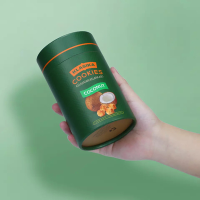 金属のふたが付いている環境の友好的な円形のボール紙の粉の容器のクッキーのコーヒー豆の食糧紙の管