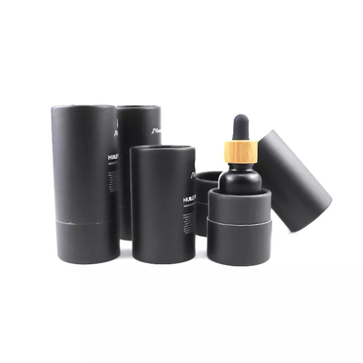 エッセンシャル オイルの点滴器のびんの化粧品の包装の管のための黒いボール紙の管箱